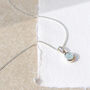 November Birthstone Blue Topaz Silver Charm Necklace, thumbnail 1 of 9
