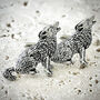 Wild Wolf Cufflinks Antiqued Pewter Wolves, thumbnail 3 of 5
