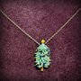 Christmas Tree Necklace, 14k Gold Plated, thumbnail 1 of 4