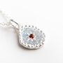 Silver Hammered Garnet Necklace, thumbnail 2 of 6