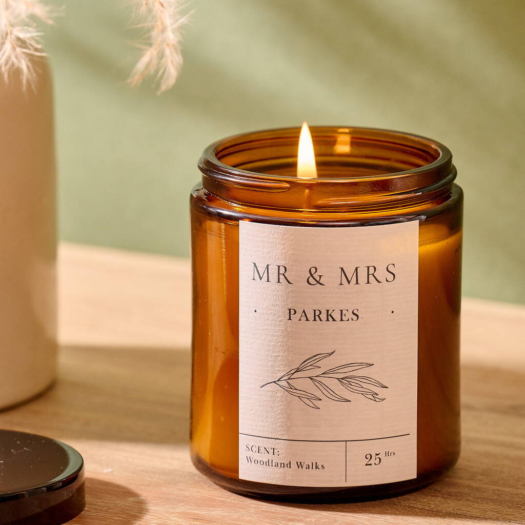 Personalised Couples Candle By Sunday's Daughter