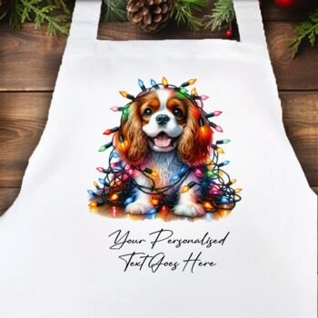 Personalised King Charles Spaniel In Christmas Lights, 6 of 10