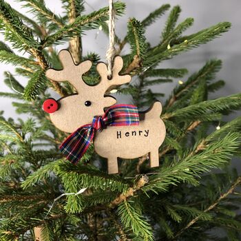 Personalised Christmas Rudolph Reindeer Decoration By Alphabet Bespoke ...
