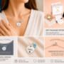 Personalised Birthday Heart Necklace With Birthstone Engrave Symbol, thumbnail 4 of 11