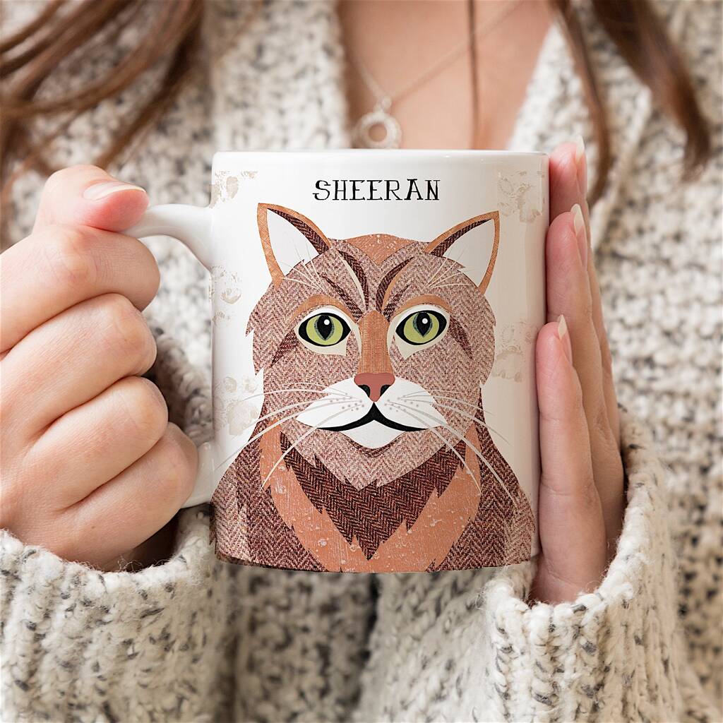 Ginger Cat Personalised Mug By Simon Hart