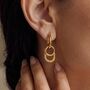 Oval Charm Hoop Earrings Gold, thumbnail 1 of 10