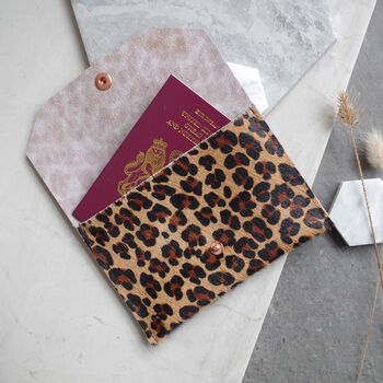 Leopard Print Ponyskin Leather Passport Wallet, 2 of 2