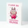 Cute Personalised Labubu Inspired Valentines Card, thumbnail 1 of 6