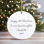 Happy First Christmas To Our Granddaughter Personalised Ceramic Tree Decoration, thumbnail 1 of 3