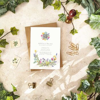 Spring Flowers Folded Wedding Invitation Suite, 5 of 11