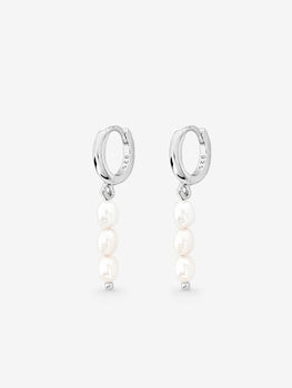 Baroque Pearl Small Dangle Earrings Sterling Silver, 3 of 4