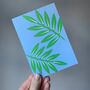 Palm Leaf Print Set Of Six Mixed Design Notecards, thumbnail 3 of 4