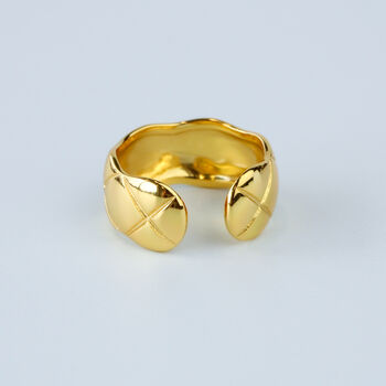 Gold Colour Sterling Silver Quilted Band Ring, 4 of 5