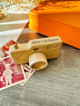 Personalised Handcrafted Wooden Kids Camera, 2 of 3