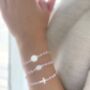 Sterling Silver Pink Child's Cross Bracelet, thumbnail 2 of 3