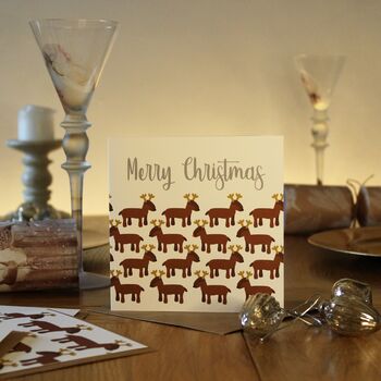 Reindeer Set Of Six Mixed Design Christmas Cards, 5 of 10