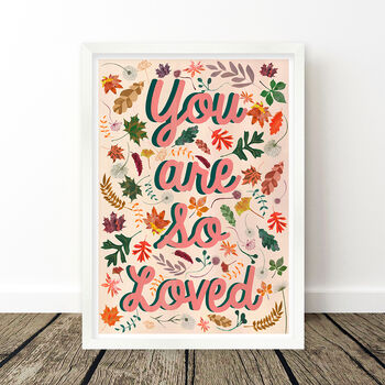 Pink Woodland You Are So Loved Nursery Print, 5 of 8