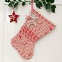 Personalised Christmas Stocking With Reindeer, thumbnail 1 of 3