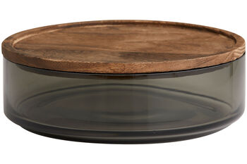 Basil Large Smoked Glass Storage Jar With Wooden Lid, 6 of 6