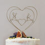 Heart Personalised Wedding Wire Cake Topper, thumbnail 2 of 9