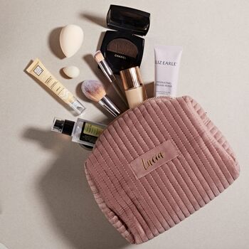 Personalised Soft Velvet Makeup Cosmetic Toiletry Bag, 3 of 8