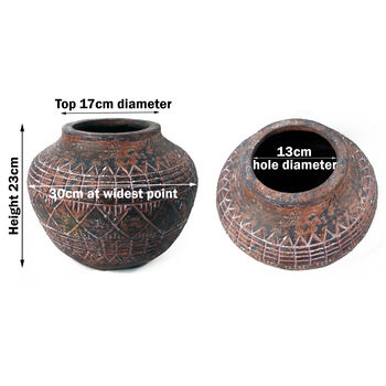 23cm X 30cm Large Aztec Vase Planter, 7 of 8