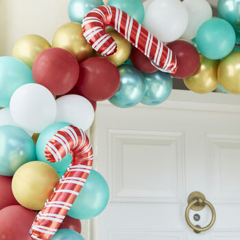 Novelty Candy Cane Christmas Door Balloon Arch Kit, 3 of 4