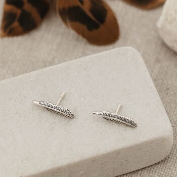 Sterling Silver Feather Earrings, 4 of 7
