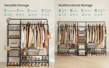 Open Wardrobe Clothes Rack With Shelves, 3 of 5