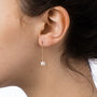Freshwater Pearl Thread Earrings In Precious Metals, thumbnail 2 of 8