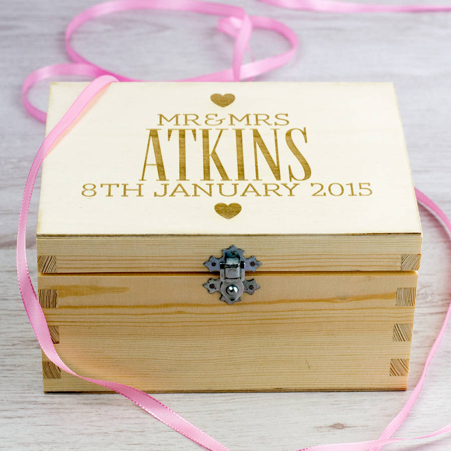 personalised wedding keepsake box by mirrorin | notonthehighstreet.com