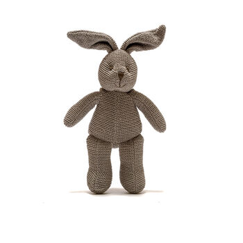 Organic Soft Knit Baby Bunny Bell Rattle, 2 of 3