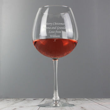 Bottle Of Wine Personalised Oversized Glass, 6 of 12