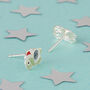 Sterling Silver Christmas Turtles Stud Earrings, thumbnail 2 of 3