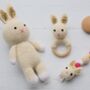 Organic Bunny Toy Baby Gift Set, thumbnail 3 of 7