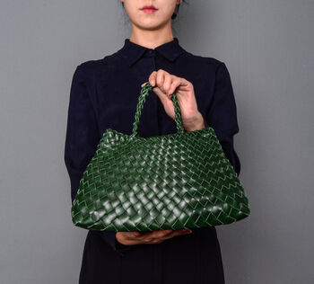 Hand Woven Top Handle Tote, 3 of 12