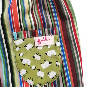 Reversible Stripey Sheep Kids Cotton Trousers, 5 of 5