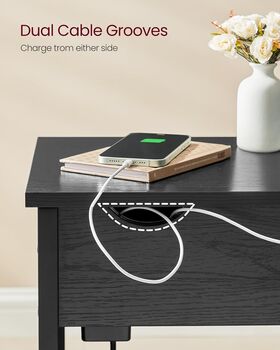 Slim Side Table With Charging Station Usb Ports, 3 of 12