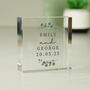 Personalised Wedding Botanical Crystal Keepsake, thumbnail 2 of 2