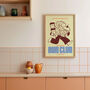 Coffee Print | Coffee And Pastry Run Club | Kitchen Wall Art | Retro Mid Century Food Poster, thumbnail 8 of 8