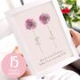 Personalised Watercolour Flower 'Sister’ A4 Print, thumbnail 1 of 3