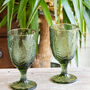 Set Of Four Botanical Fern Green Wine Goblets, thumbnail 3 of 7