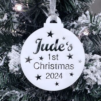 Baby's 1st Christmas Personalised Tree Decoration, 2 of 12