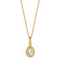 April Birthstone White Topaz Gold Plated Necklace, thumbnail 2 of 12