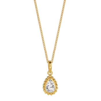 April Birthstone White Topaz Gold Plated Necklace, 2 of 12