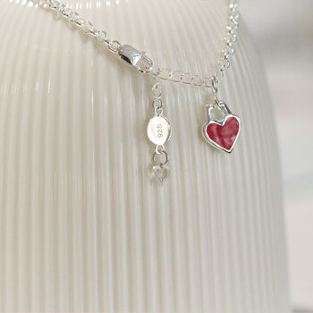 Personalised Sterling Silver Heart Charm Bracelet, 6 of 10