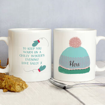 Personalised Woolly Hats Set Of Two Mugs, 3 of 7