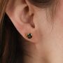 9ct Solid Gold Peridot Stud Earrings, thumbnail 1 of 2