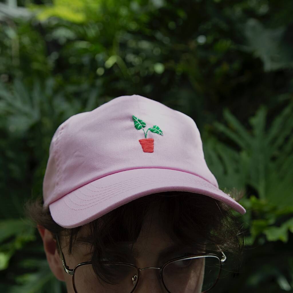 Unisex Hand Embroidered Cap With Houseplant, 1 of 5
