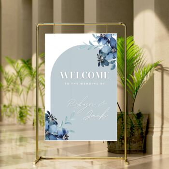 Blue Custom Wedding Welcome Sign/ Foam Board, 3 of 5